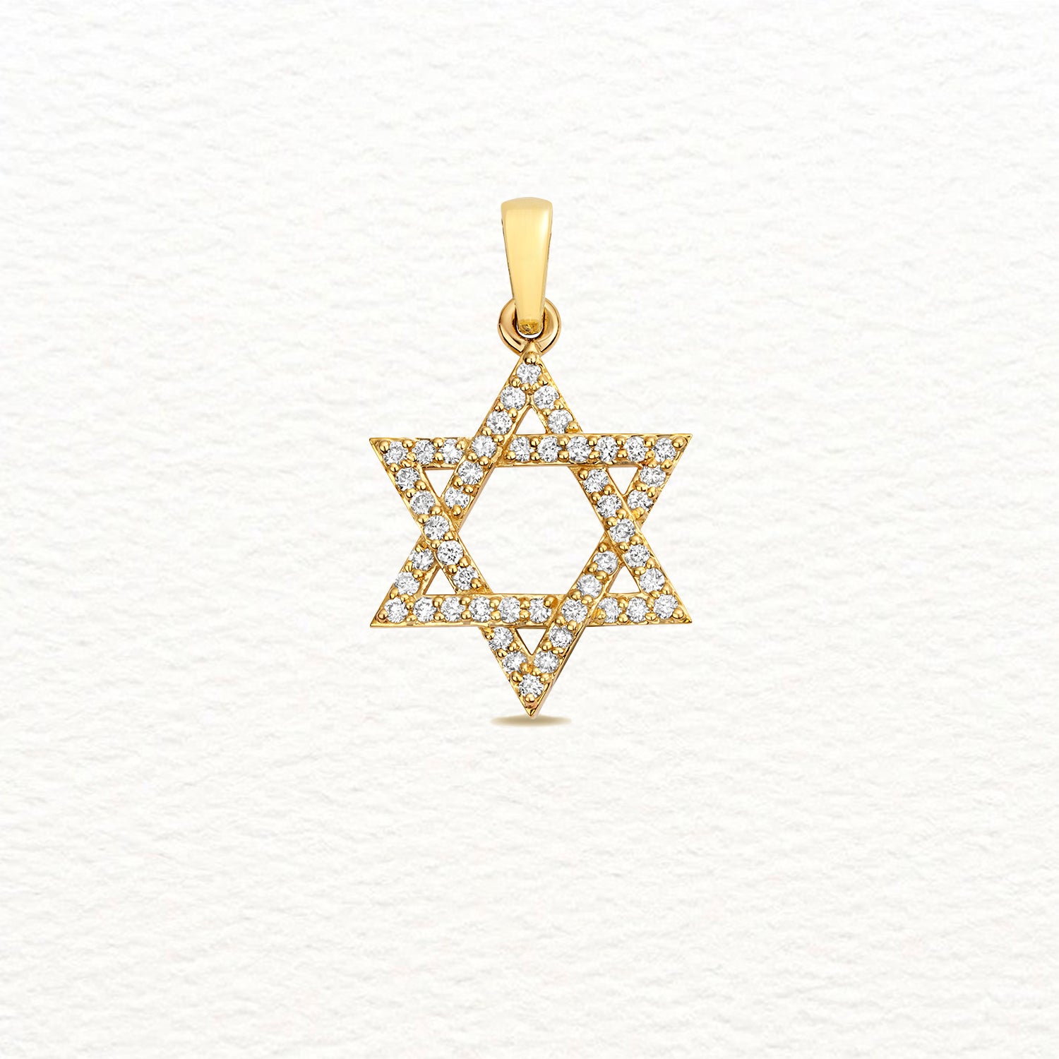 18K Gold and Diamond Star of David Pendant