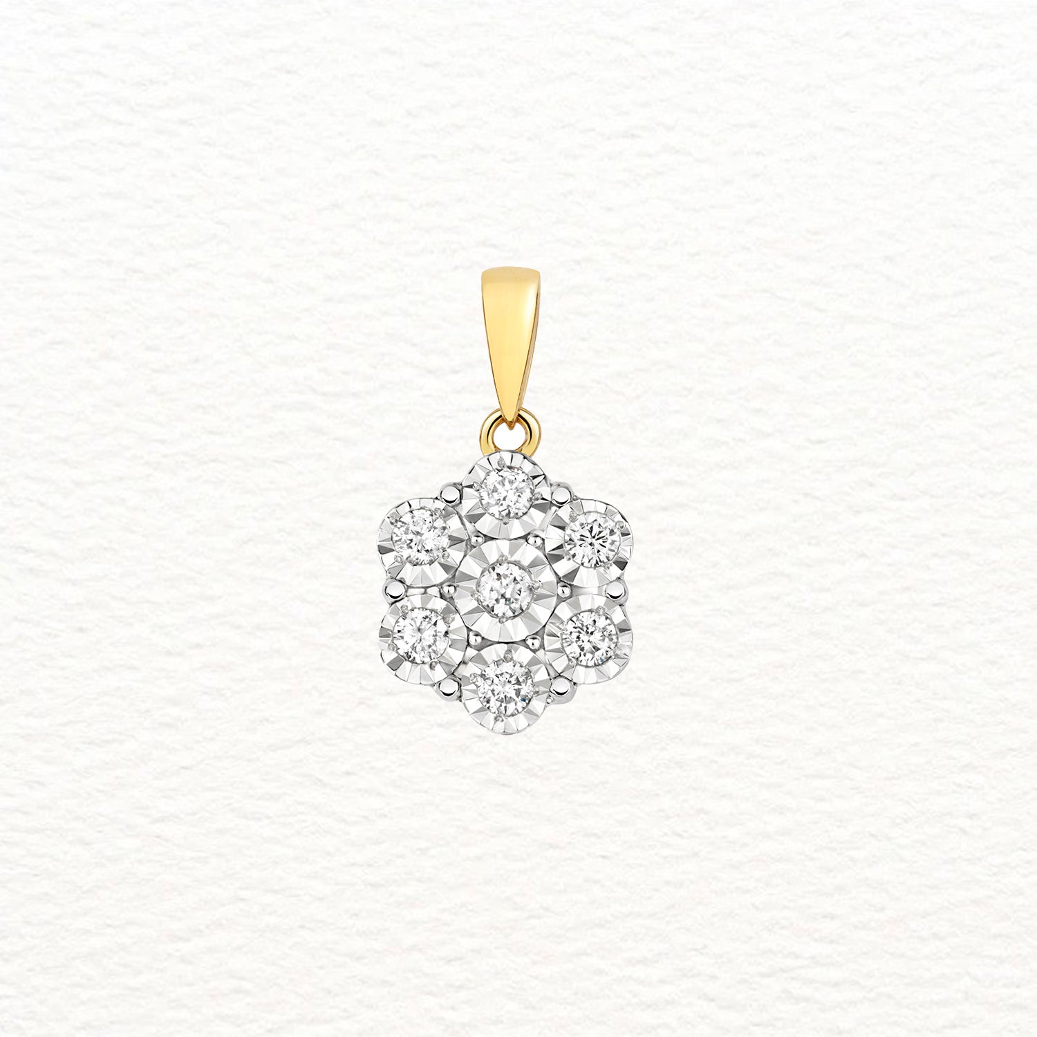 18K Gold and Diamond Cluster Plate Pendant