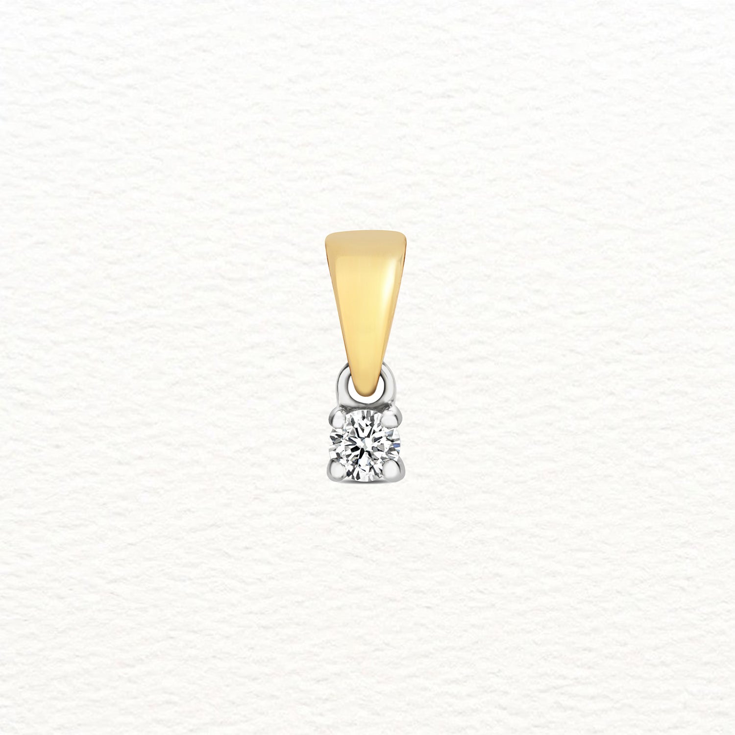 18K Gold and Diamond Solitaire Pendant