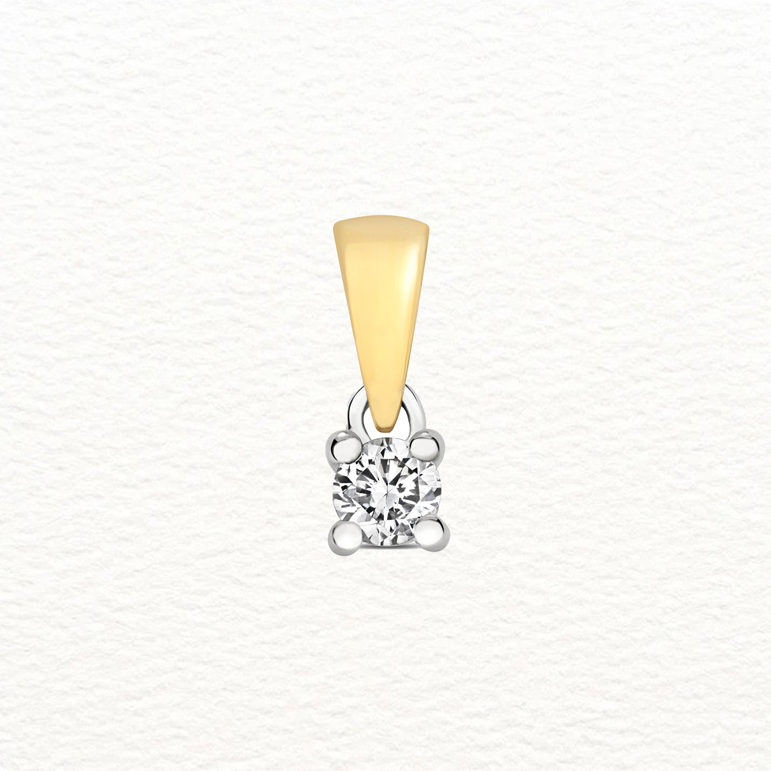 18K Gold and Diamond Solitaire Pendant