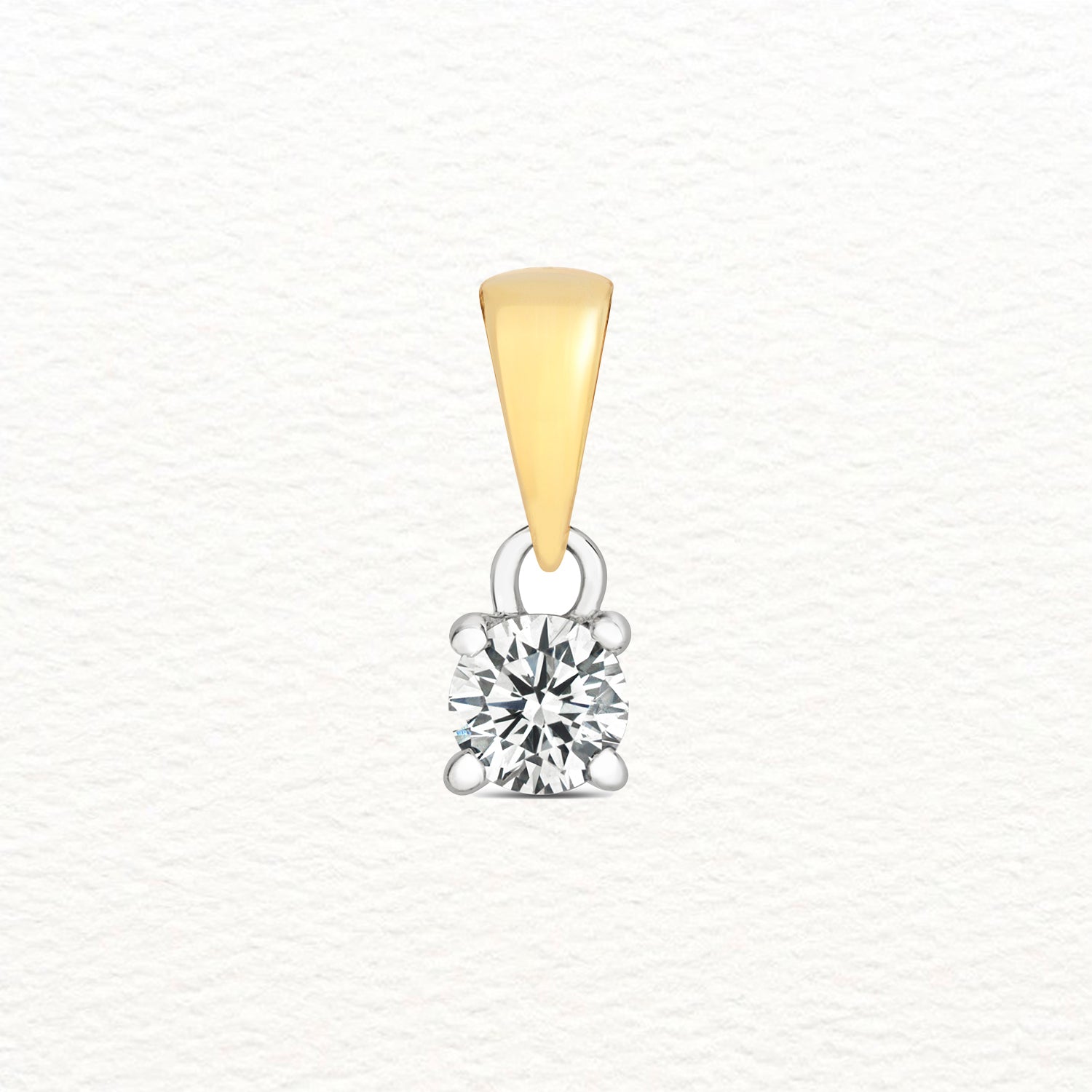 18K Gold and Diamond Solitaire Pendant