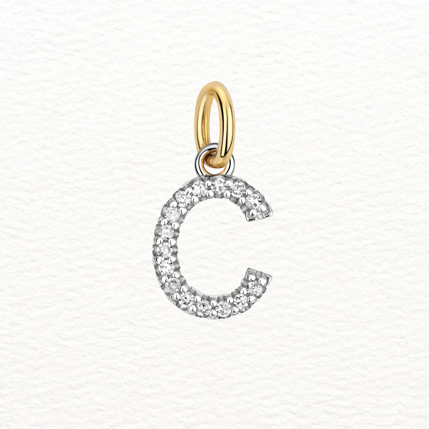 18K Gold and Diamond Large Initial Pendant