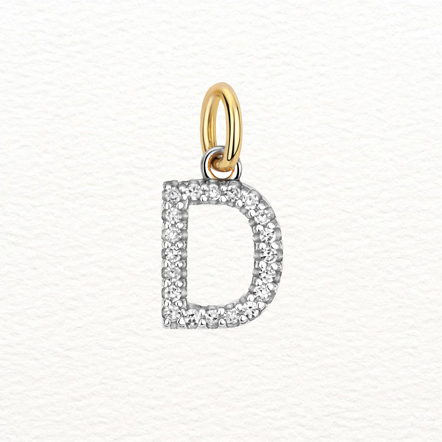 18K Gold and Diamond Large Initial Pendant