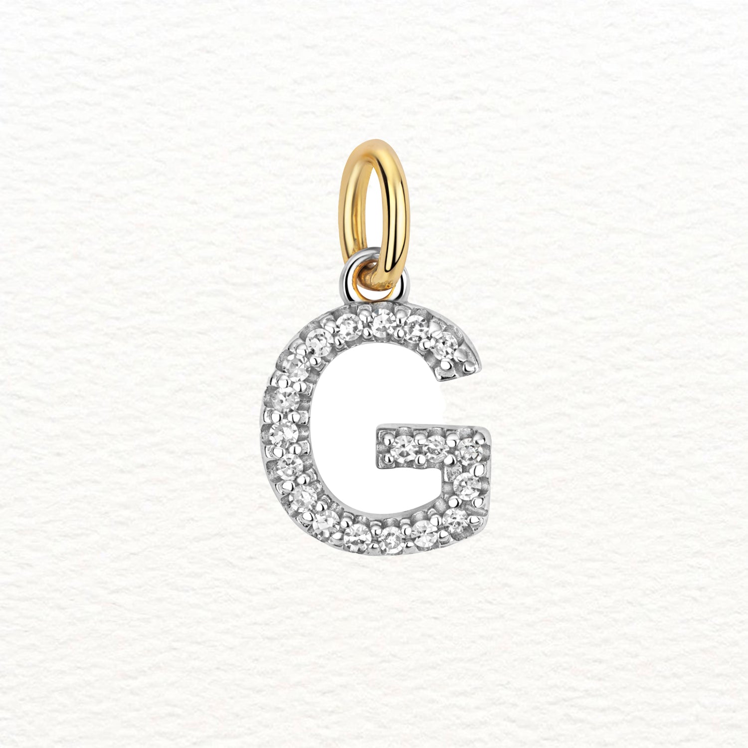 18K Gold and Diamond Large Initial Pendant