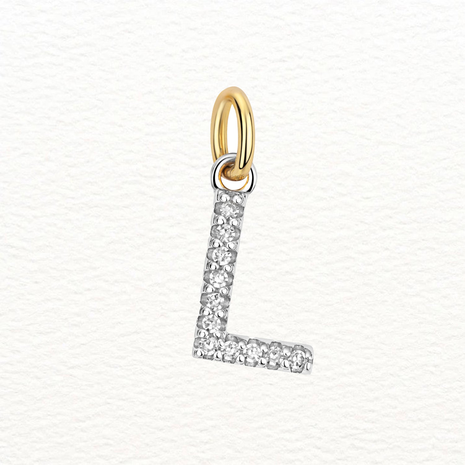 18K Gold and Diamond Large Initial Pendant