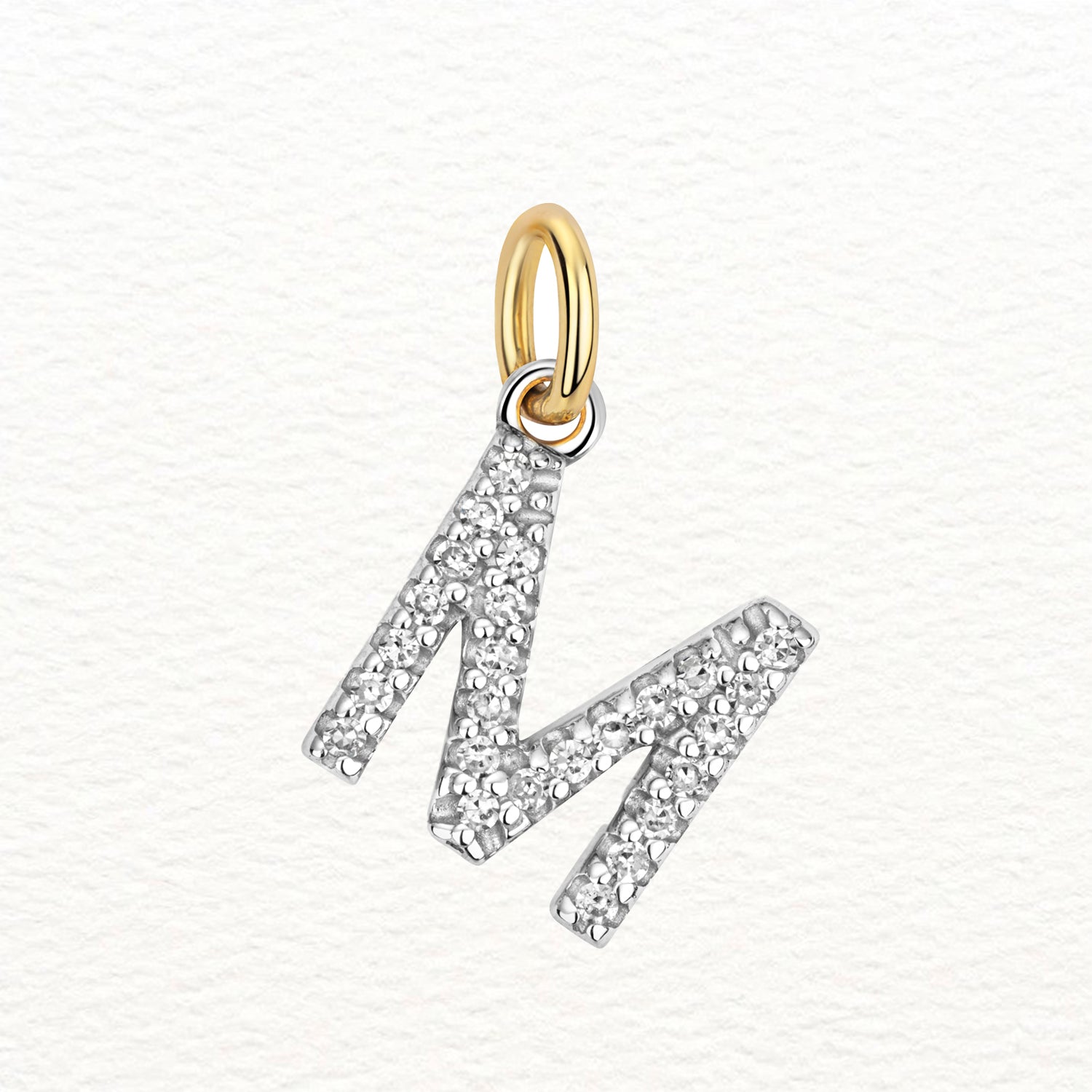 18K Gold and Diamond Large Initial Pendant