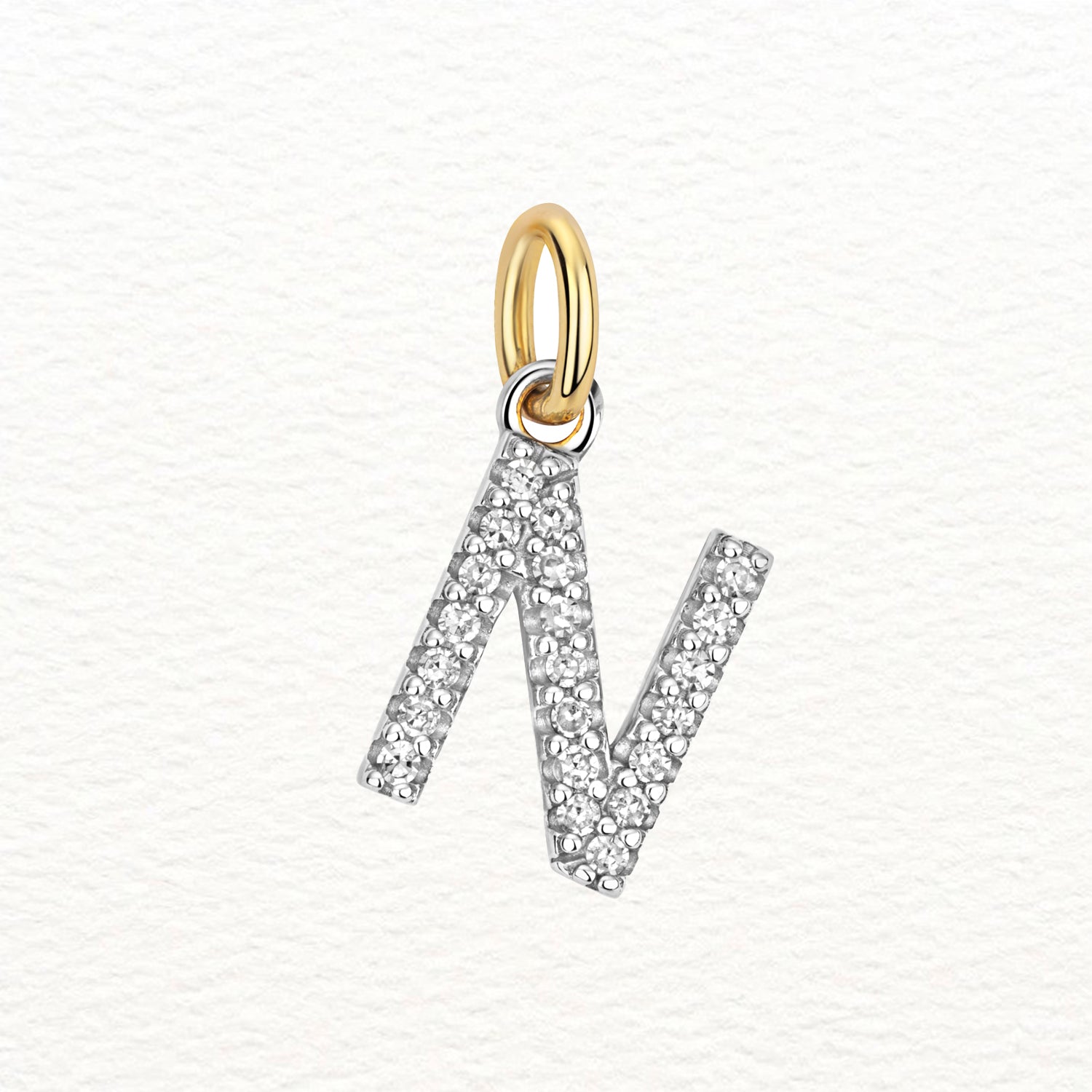 18K Gold and Diamond Large Initial Pendant