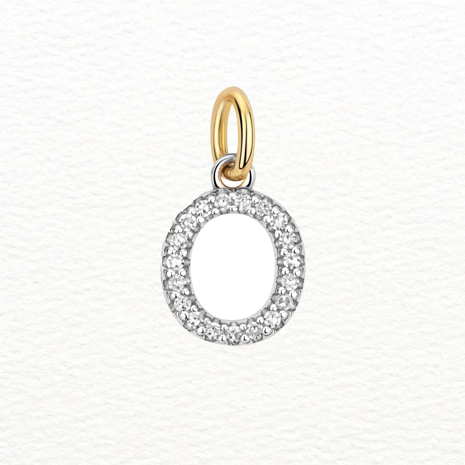 18K Gold and Diamond Large Initial Pendant
