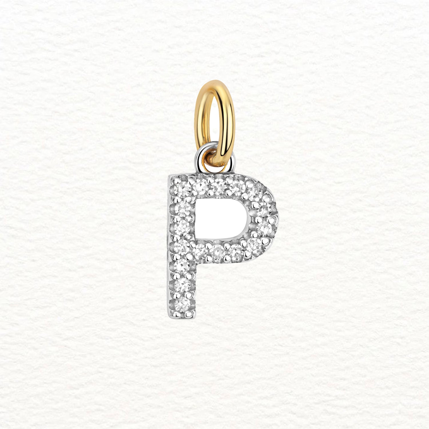 18K Gold and Diamond Large Initial Pendant