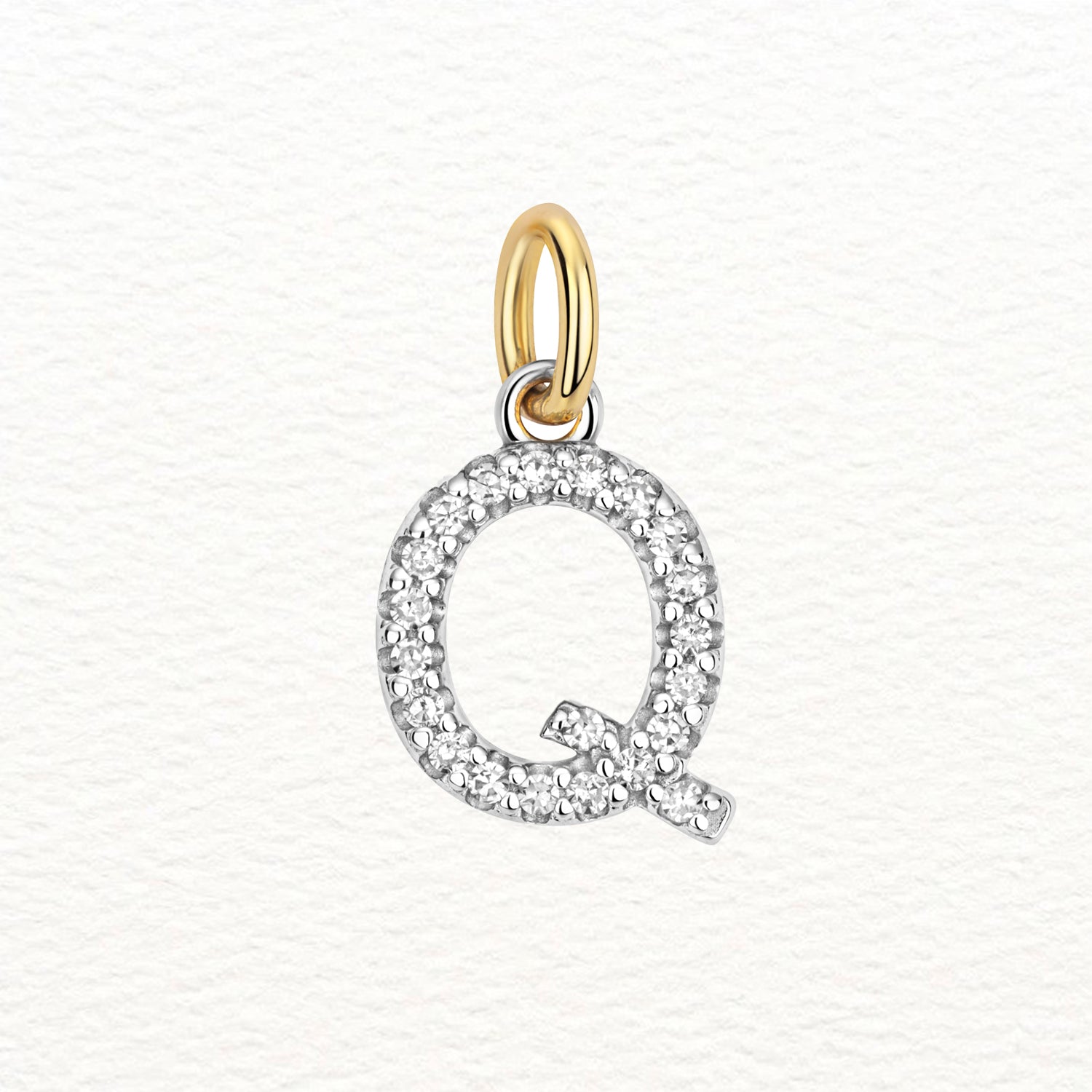 18K Gold and Diamond Large Initial Pendant
