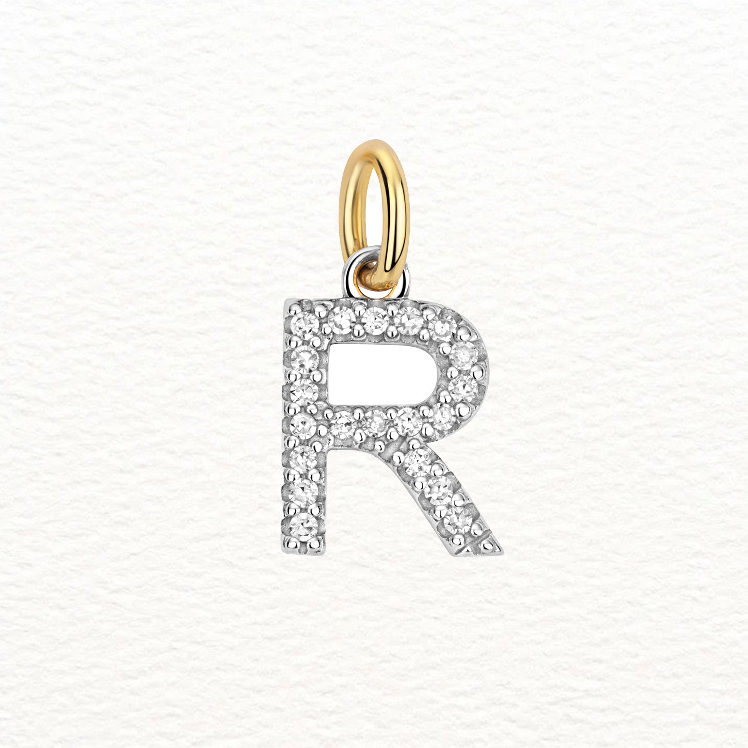 18K Gold and Diamond Large Initial Pendant