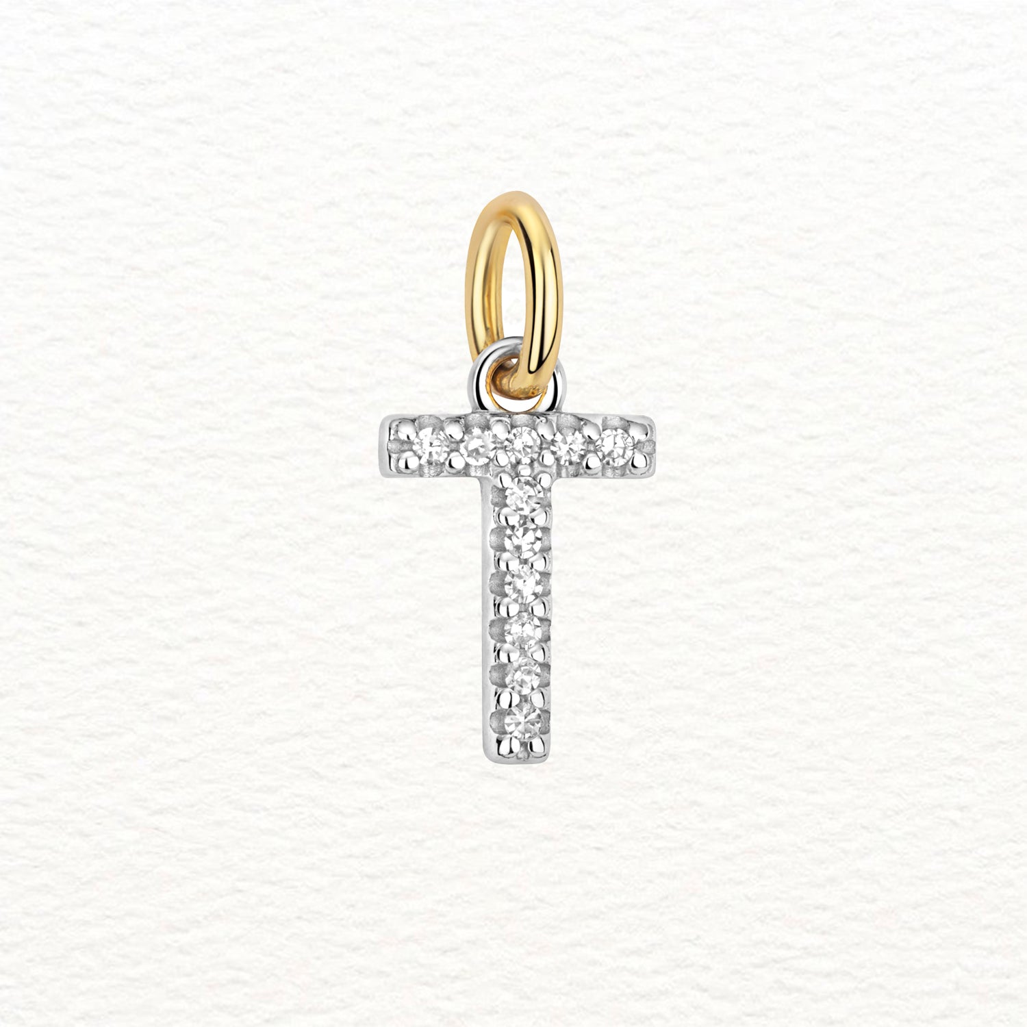 18K Gold and Diamond Large Initial Pendant
