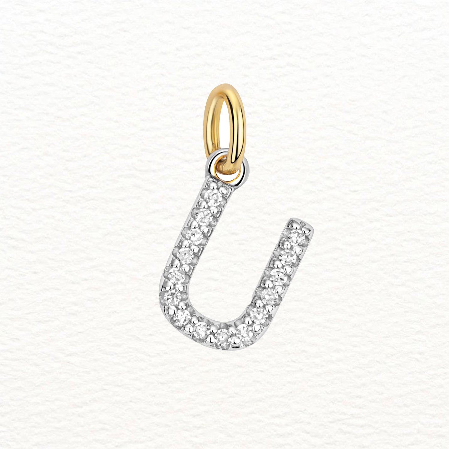 18K Gold and Diamond Large Initial Pendant