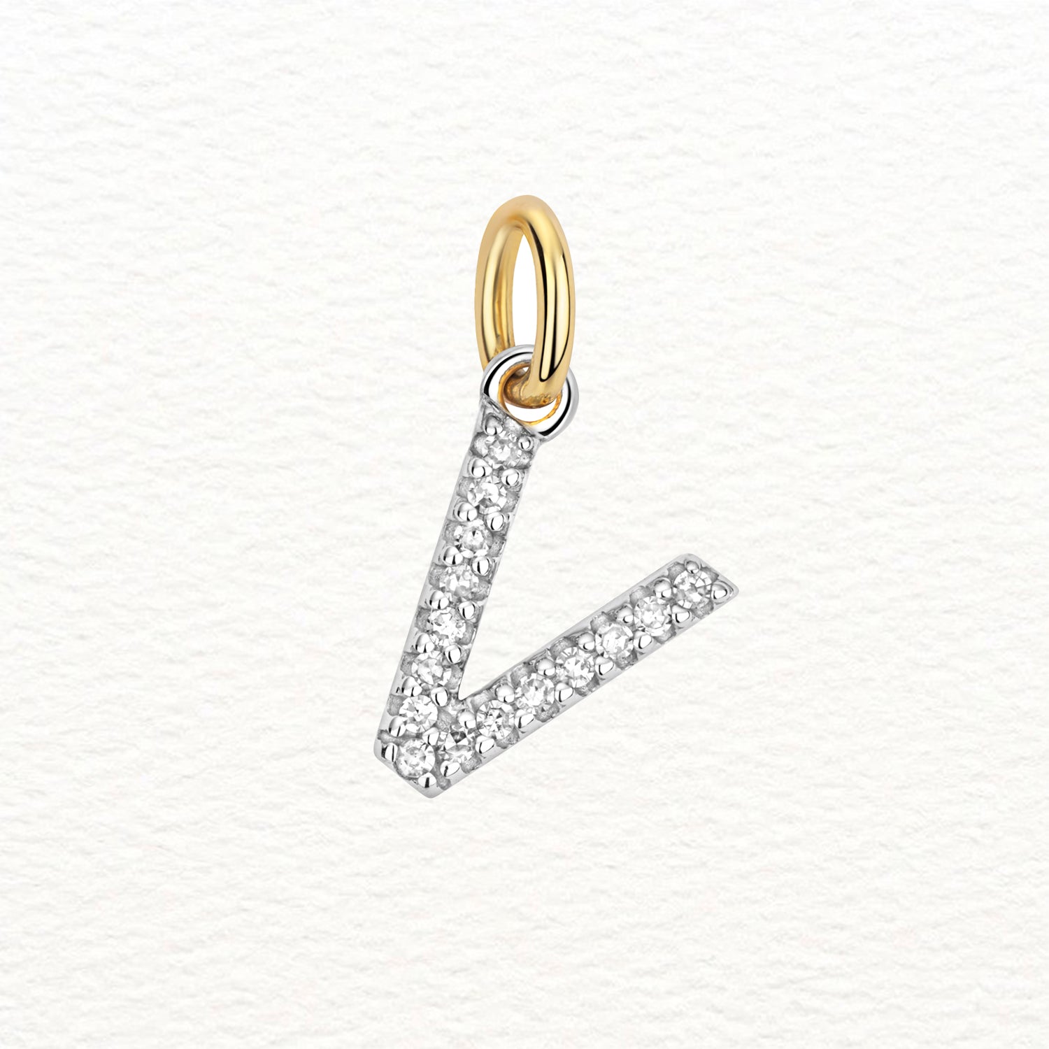 18K Gold and Diamond Large Initial Pendant