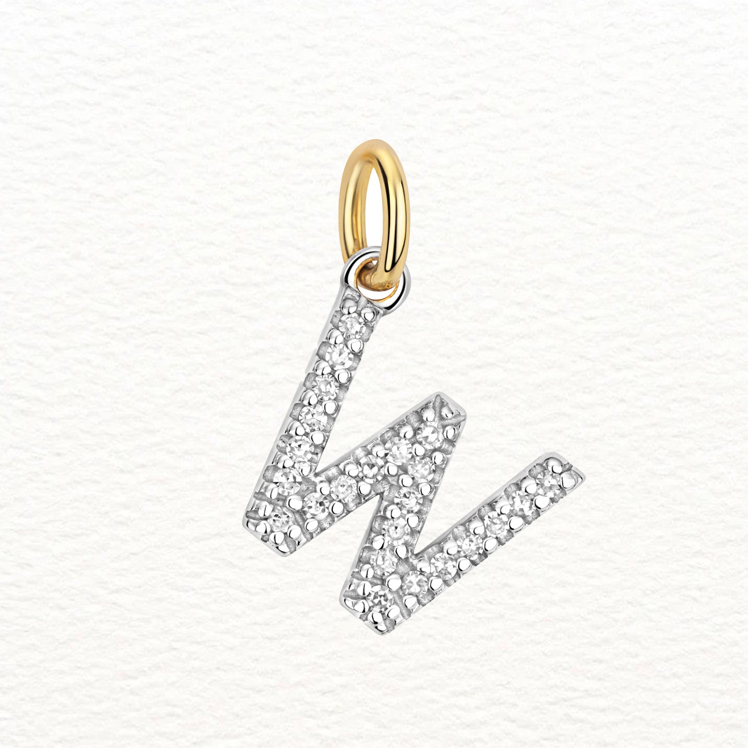18K Gold and Diamond Large Initial Pendant