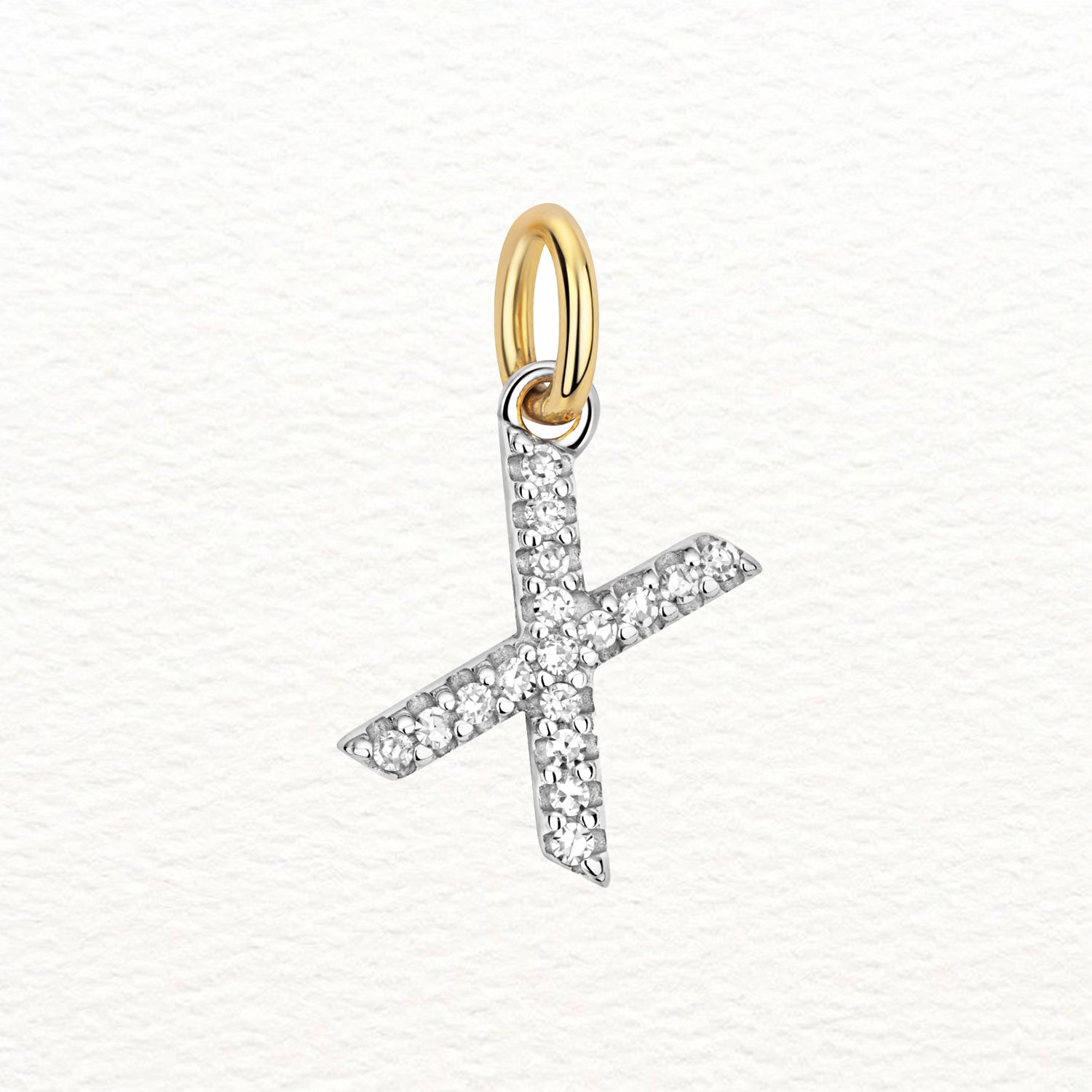 18K Gold and Diamond Large Initial Pendant