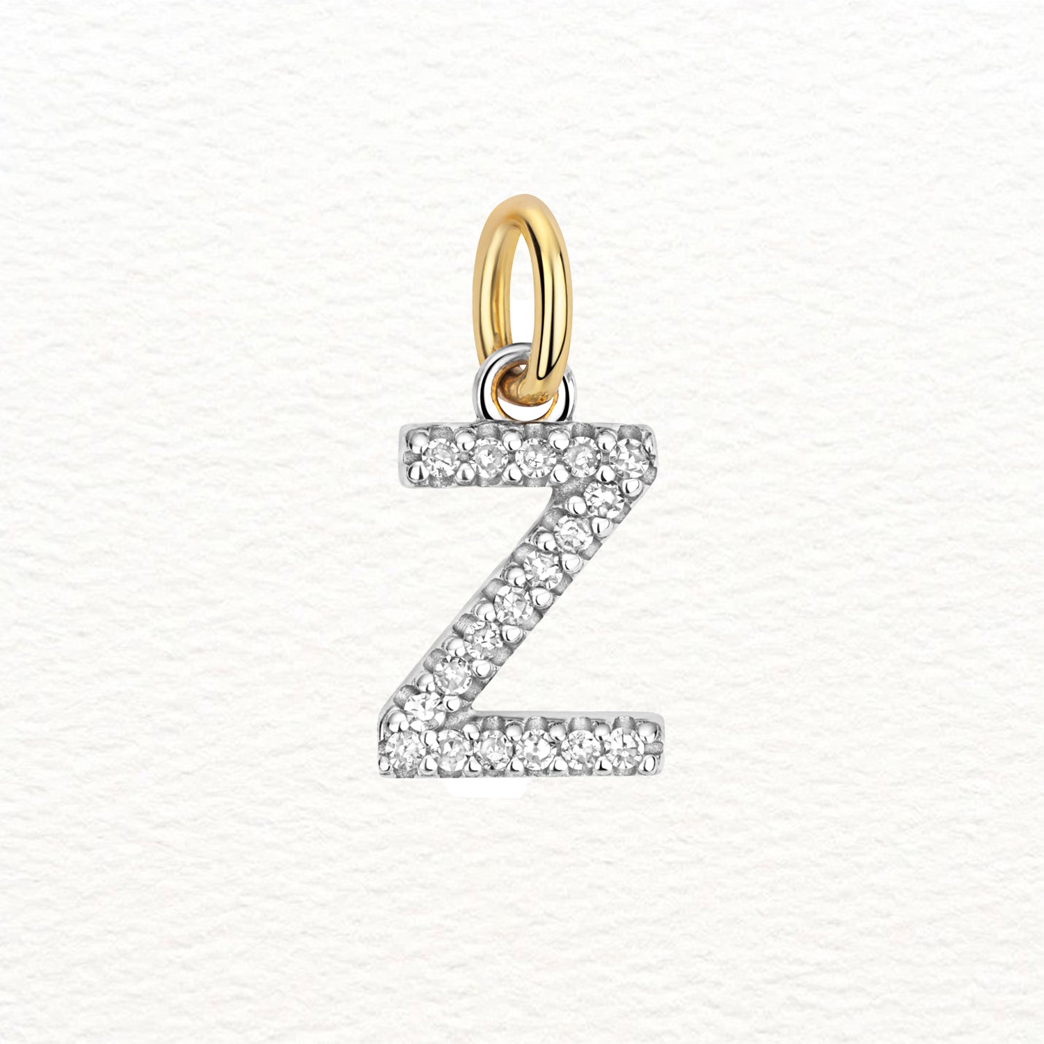 18K Gold and Diamond Large Initial Pendant