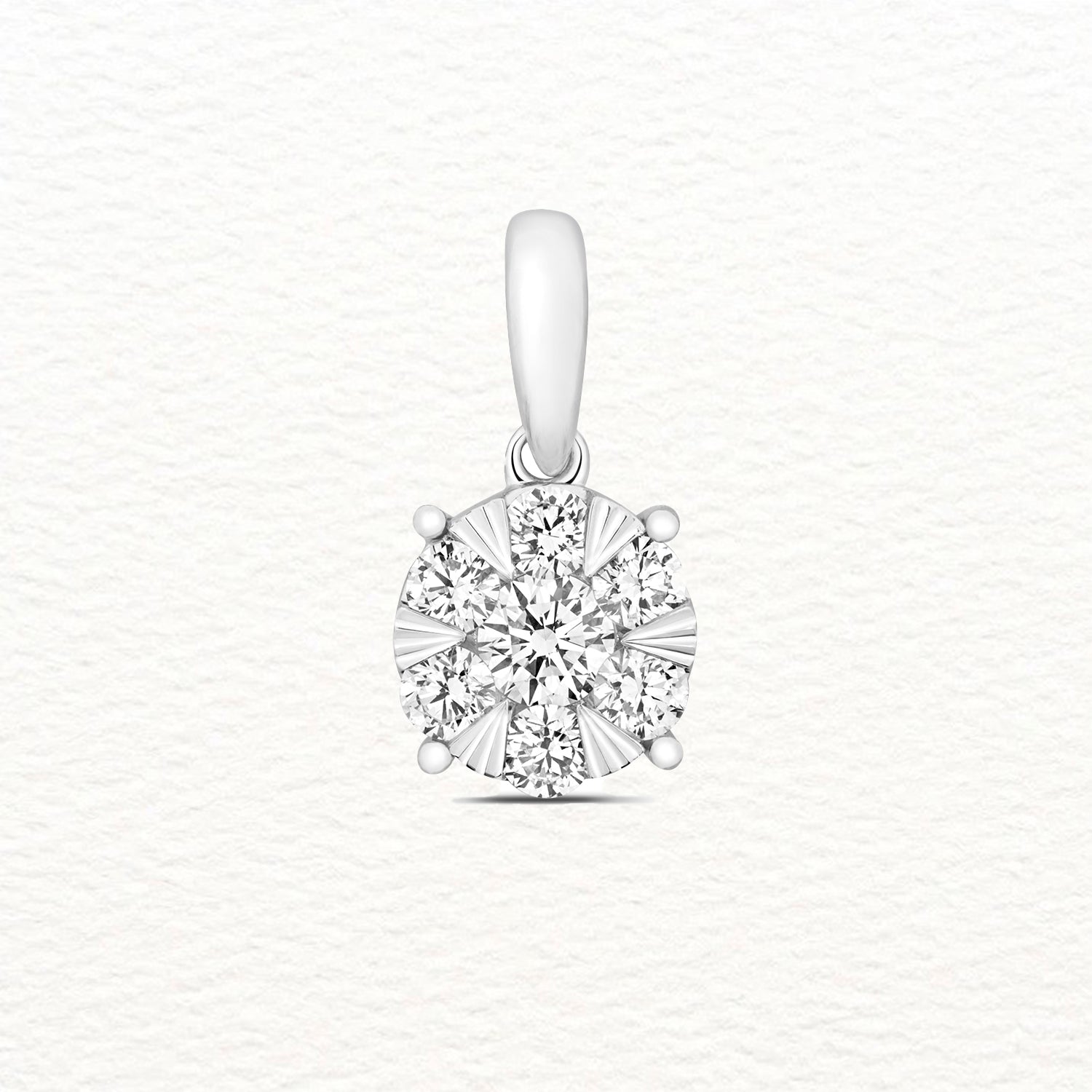 18K Gold and Diamond Illusion Solitaire Pendant