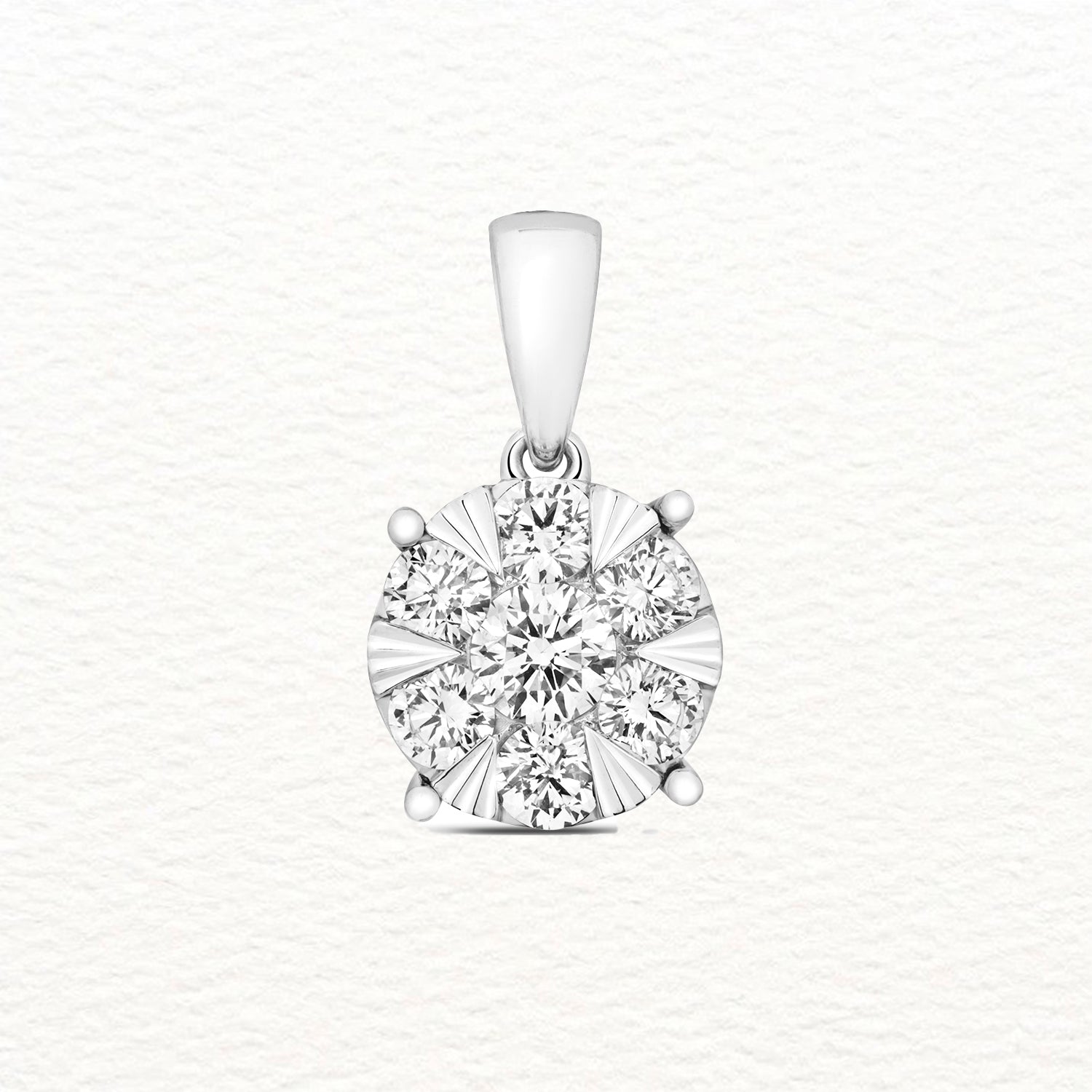18K Gold and Diamond Illusion Solitaire Pendant