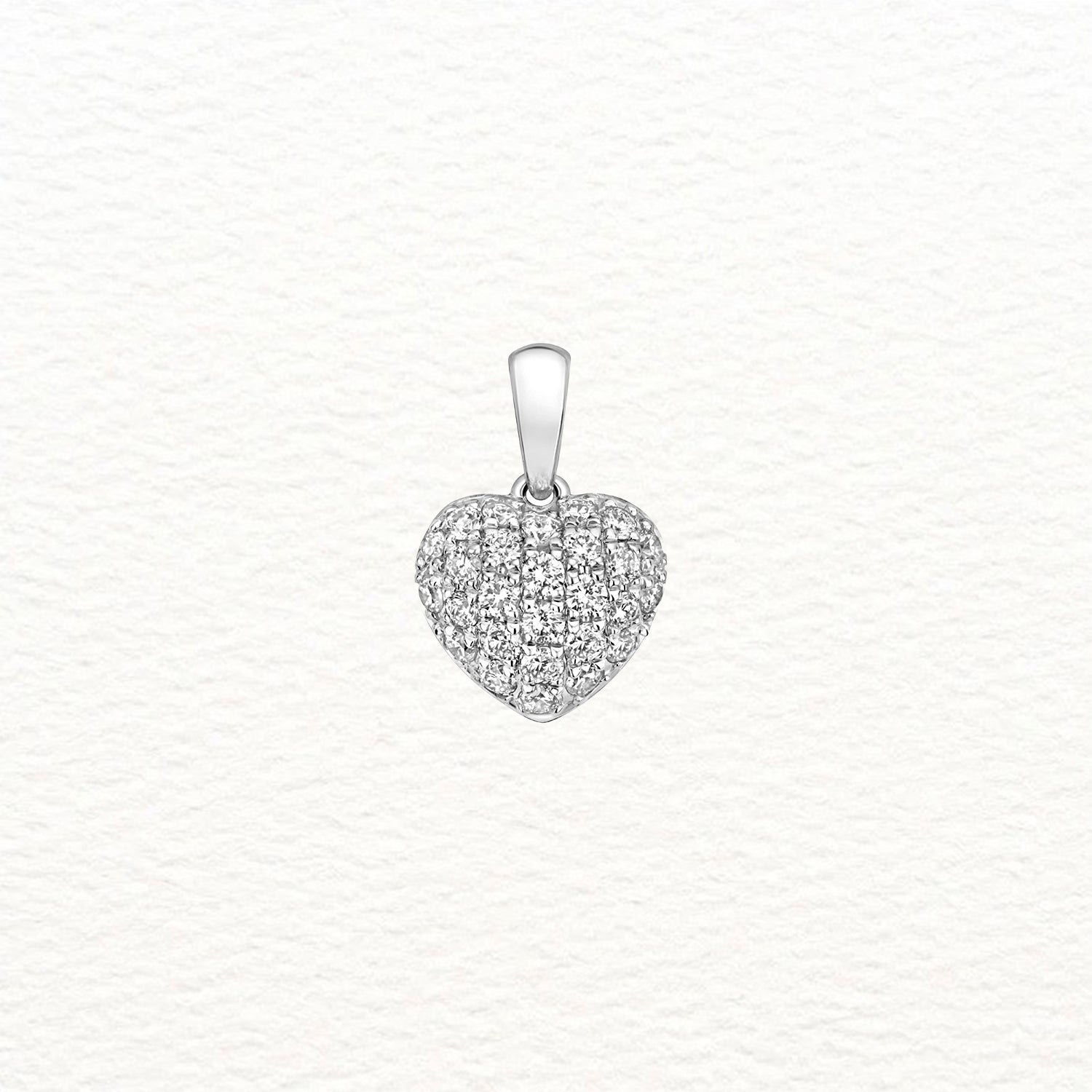18K Gold and Diamond Pavé Heart Pendant