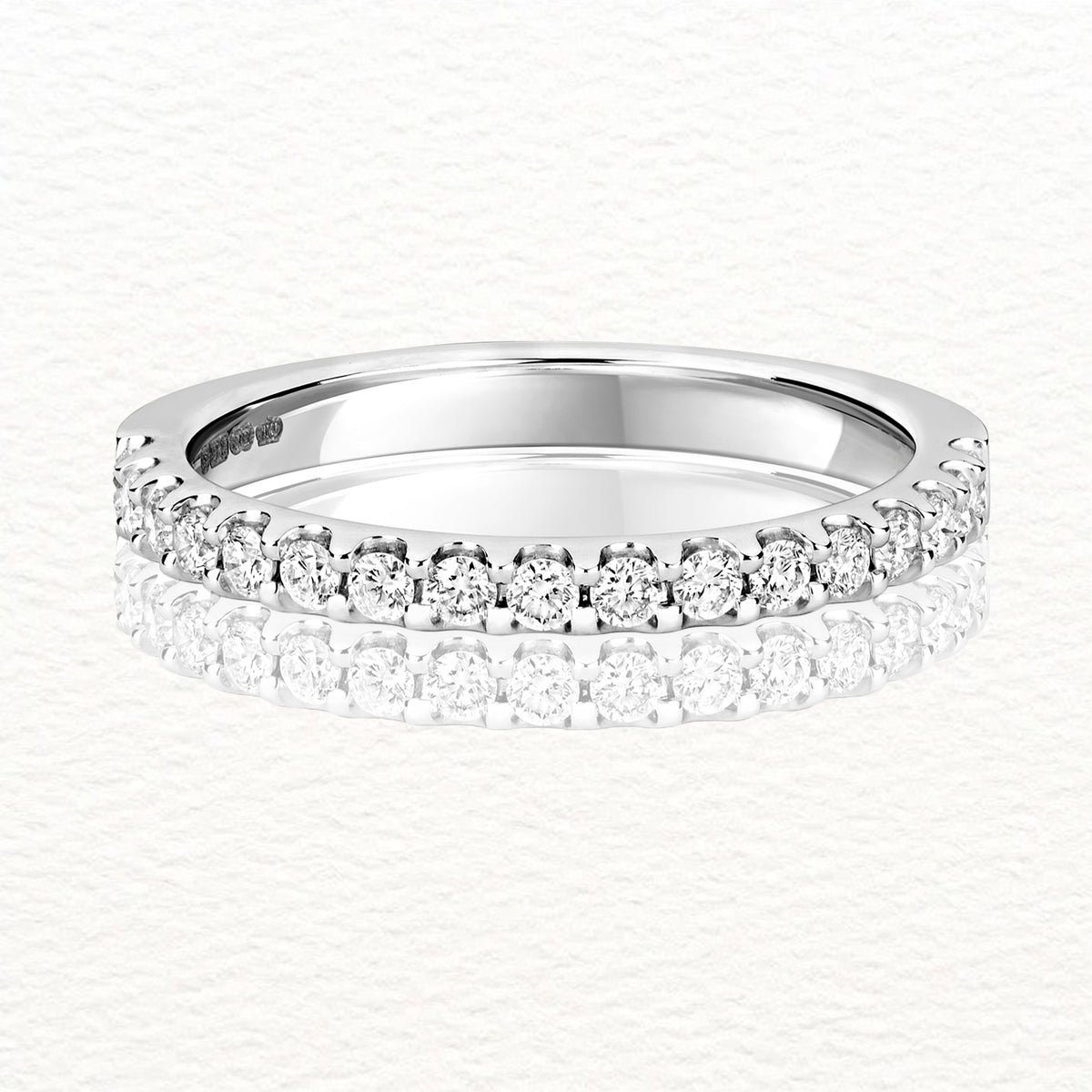 Microset Diamond and Gold Half-Eternity Ring